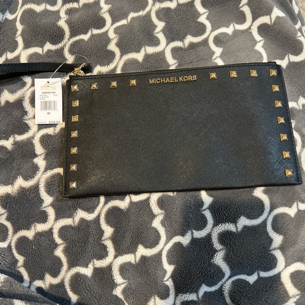 Michael Kors Black Studded Wristlet